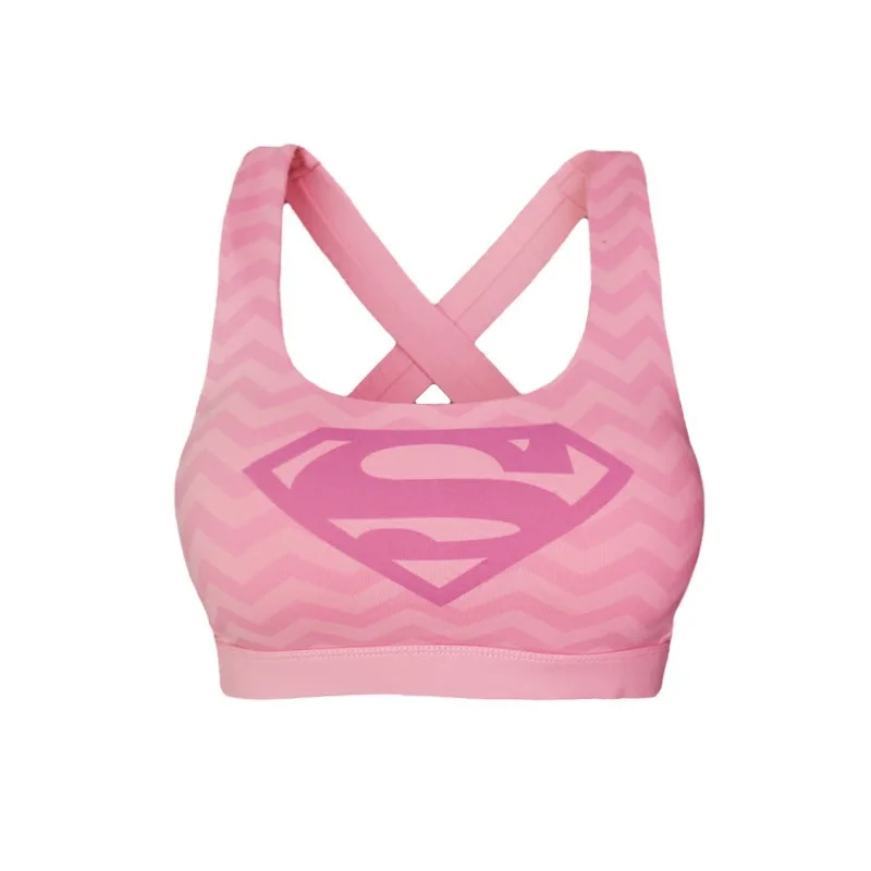 Спортивный бюстгальтер супергероя впитывающий пот Супермена плотная грудь