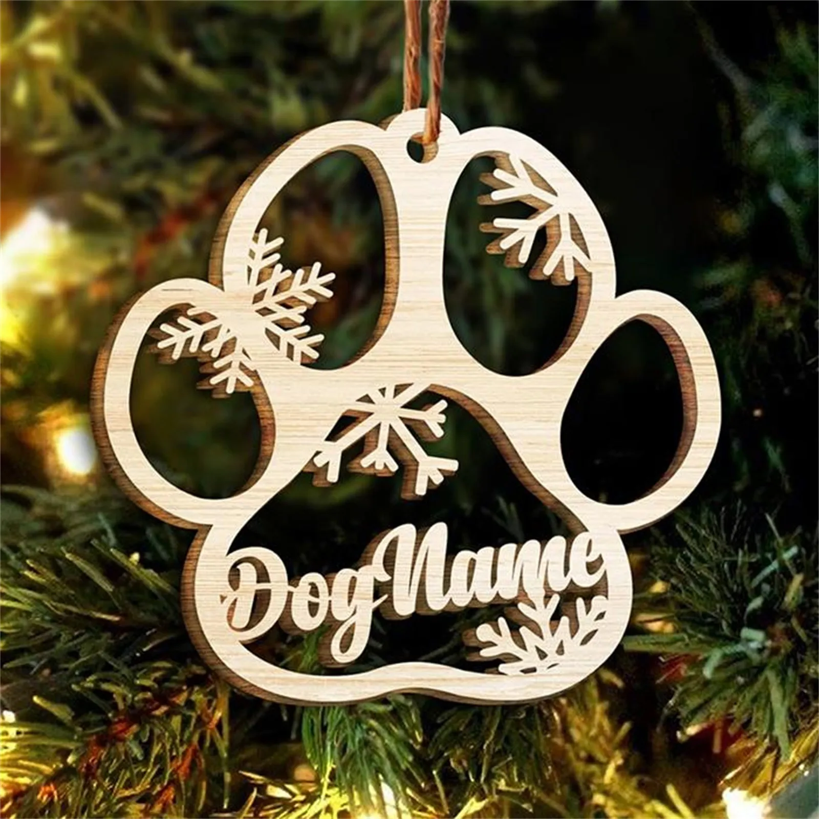

Personalized Christmas Paw Ornament - Dog Cat And Snow Customized Decoration Gift For Pet Lovers Pendant Adornos Navideños