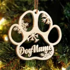 Кулон-украшение для рождественской елки Рождественское украшение в виде лапы-собака, кошка и снег, индивидуальное украшение, подарок для любителей домашних животных