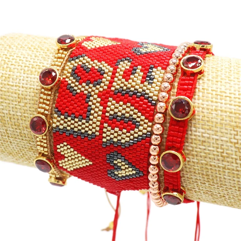 

GRAPES Colored Zircon Bracelets For Women Summer Beach Miyuki Pulseras Set Mujer Moda Handmade Woven Jewelry Friendship Gifts