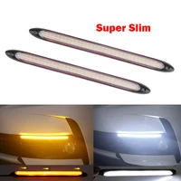 running lights for car 12v sequential led drl daytime light headlight waterproof flow turn signal yellow 2pcs
