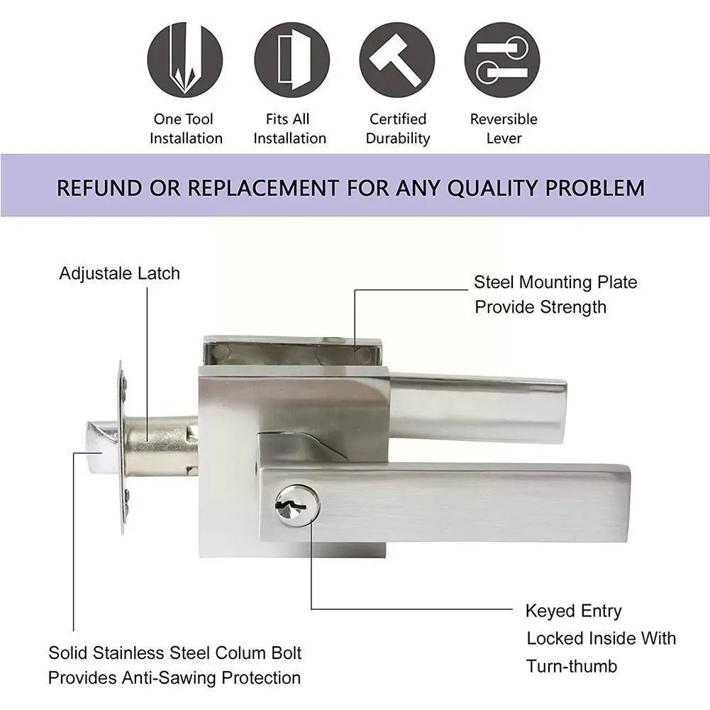 Дверная ручка замок для межкомнатных дверей с блокировкой цилиндр/защелка