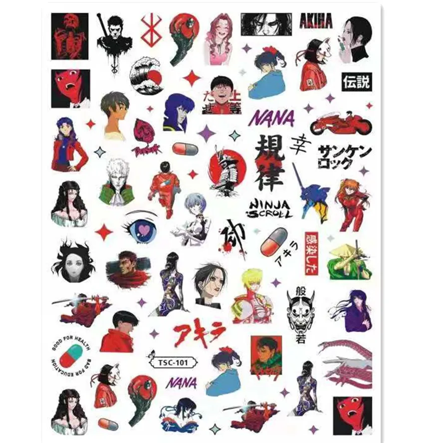 

Newest TSC 101 3D design nail sticker decal stamping back gule DIY nail decoration tools