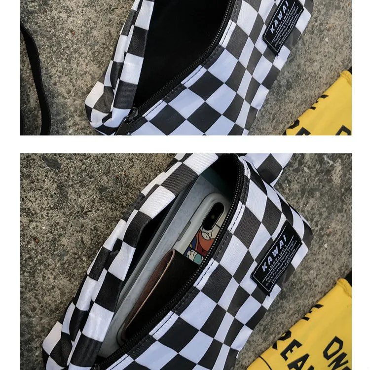 Холщовая поясная сумка унисекс летняя уличная мода в стиле хип хоп через плечо