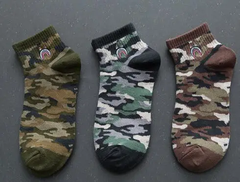 1 пара мужские безбортные носки с камуфляжным рисунком забавные летние и осенние