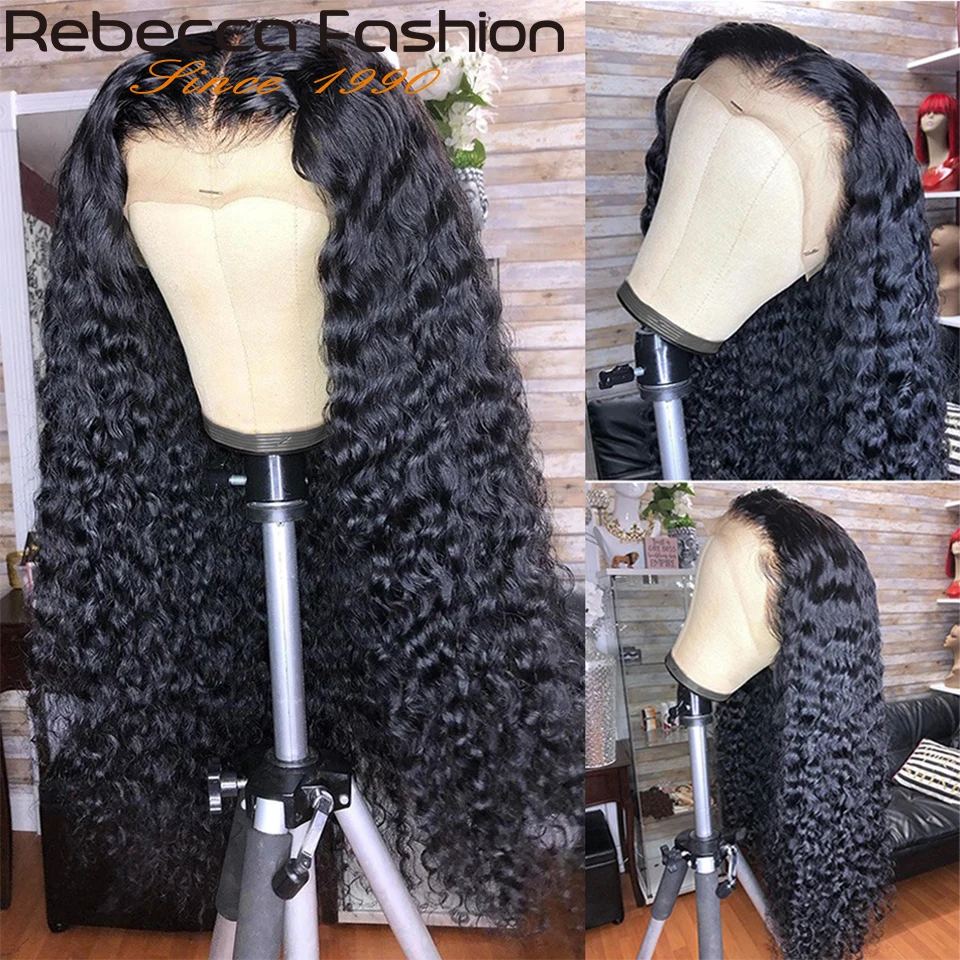 180% парик Rebecca с глубокой волной и застежкой спереди 13x 4/360/4x4 предварительно