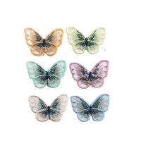 35pcs 3 52 5cm small size diy organza butterfly appliques for clothing embroidery patches bags decorative applique