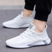 new sports shoes mens breathable casual mesh shoes comfort flying lace up non slip low top running shoes zapatos de hombre