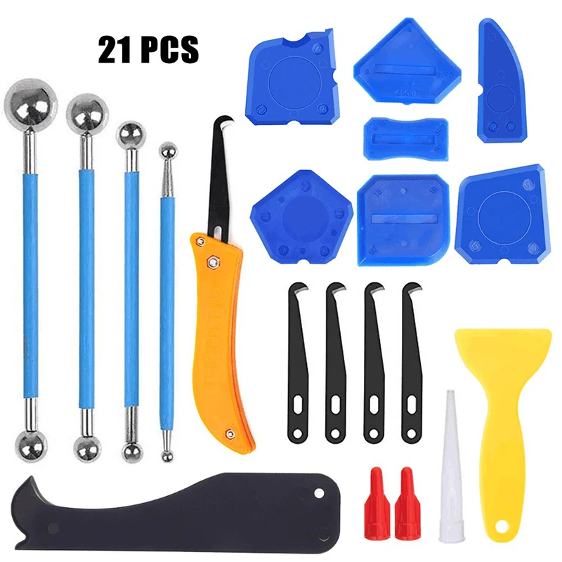 

Caulking Tool Kit Caulk Finishing Tools Tile Floor Joint Repair Kit for Bathroom Kitchen and the Rest of the Household