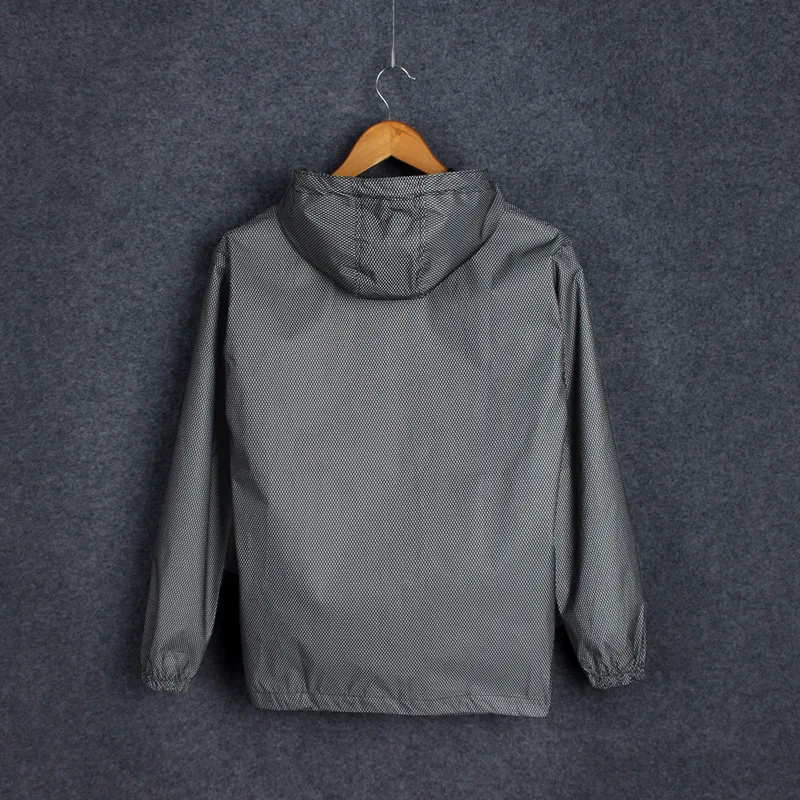 

Wimilous Luminous charge trench coat jackets men tide young students night running sports net surface reflective clothes