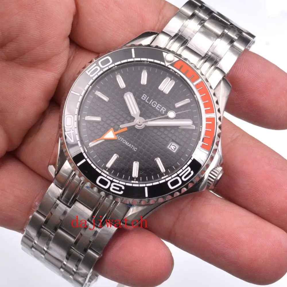 Часы мужские механические с автоподзаводом и календарем 41 мм | Наручные часы