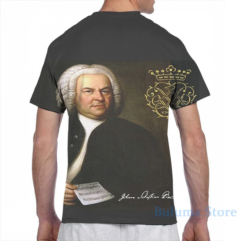 Футболка Bach с монограммой для мужчин и женщин модная тенниска со сплошным