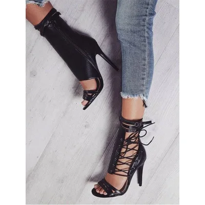 

Женские сандалии на высоком каблуке, босоножки больших размеров с ремешком в римском стиле, 2021