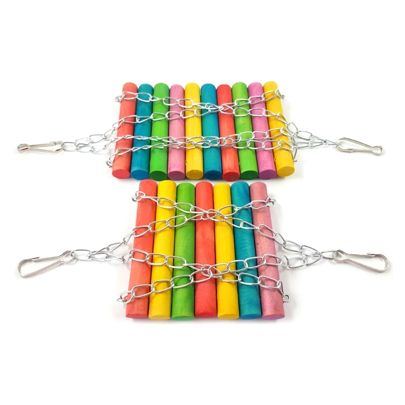 

Деревянный гамак-качели T5EF с подвесной цепочкой для фотогрызунов, жевательные Игрушки для маленьких животных, красочная кровать, легкая в у...