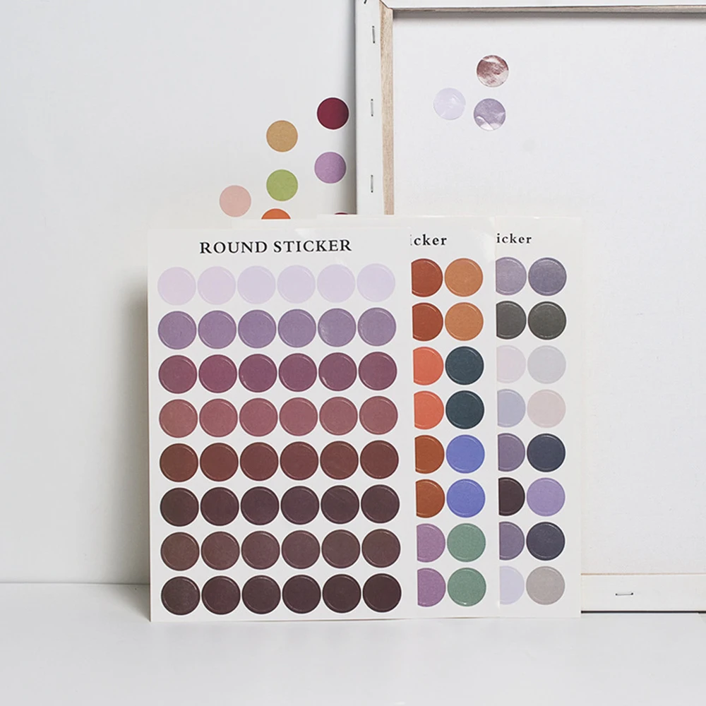 

DIY Stickers Dot Morandi Earth Color Moon Scrapbook Album Photo Wall Journal Project Making Happy Card Decoration Sealing Label