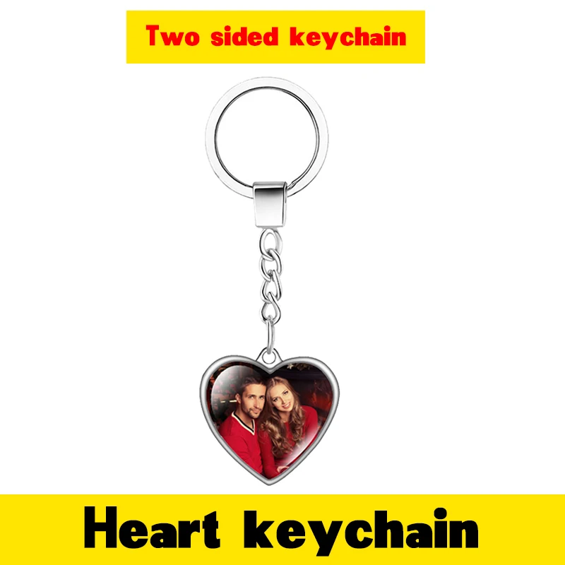 

OMGALA DIY Double Side Personalized Custom Keychains Baby Family Lovers Photo Calendar Keyrings Key Chain Rings Holder for Gifts