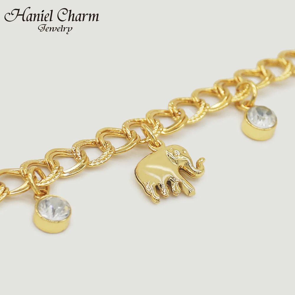 Счастливый Слон браслеты с бабочками животных звено цепи браслет женский из