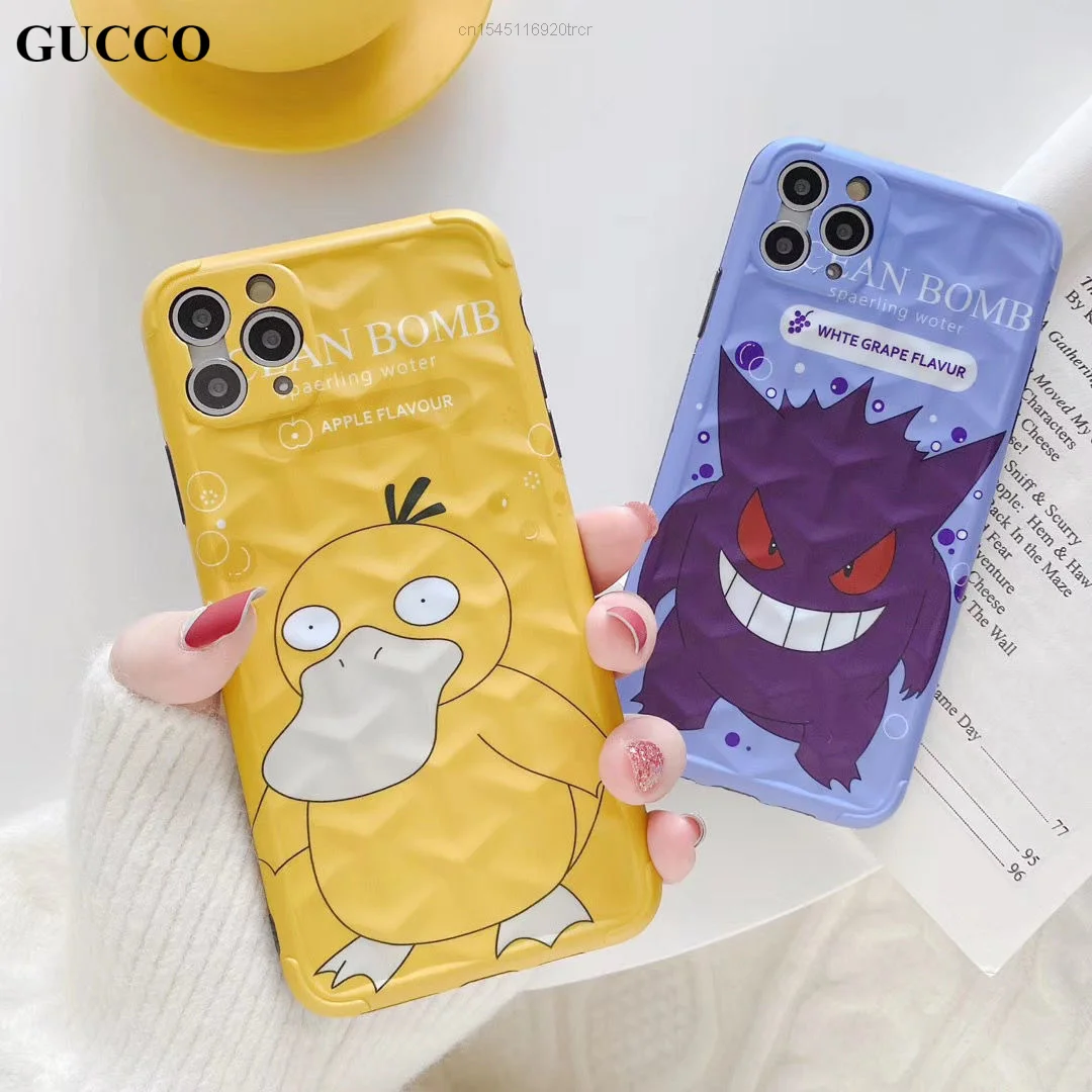 

Pokemon cartoon cute Psyduck Gengar iPhone Case For iphone 12 11 Pro Max XS XR X SE 7 8 plus Cover Coque Shell Male female girls