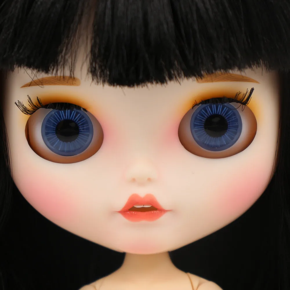 Ледяной DBS Blyth кукольные 1/6 bjd с открытым носом черные прямые волосы из белой кожи