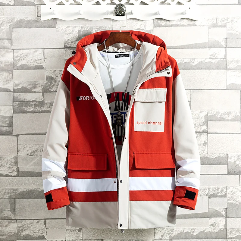 JUNGLE ZONE New Winter Warm Fashion Casual Coat Men Jacket Warm Windproof Hood Men Parkas High Quality Coat 8335