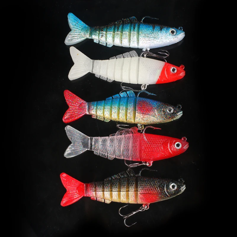 

1Pcs 8.5cm 17g Multi Jointed Soft Lure Wobblers Artificial Bait Silicone Fishing Lure Sea Bass Carp Fishing Lead Spoon Jig Lures
