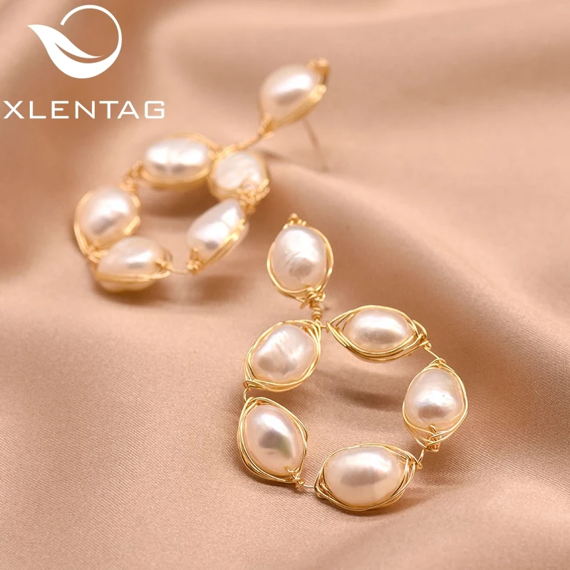 XlentAg оригинальный дизайн серьги капли из натурального пресноводного жемчуга в