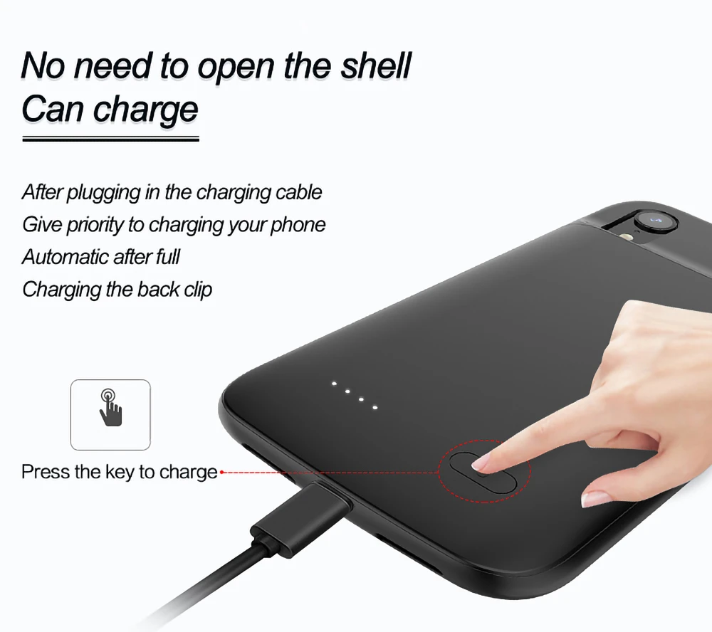 Чехлы с зарядным устройством для iPhone 6 6s 7 8 Plus чехол внешним аккумулятором