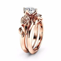 2 pcs rose gold silver anti allergy smooth simple wedding couples rings bijouterie for man or woman gift