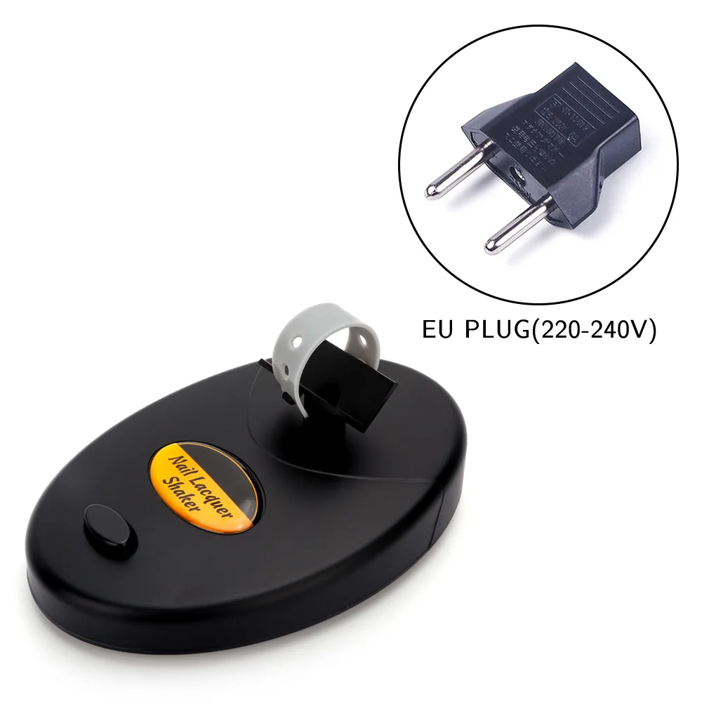 Профессиональный лак для ногтей, шейкер для гель-лака для ногтей, тату, краска, шейкер, бутылка для жидкости, анти-заливка, блокирующая вибрационная машина - Цвет: Black With EU plug