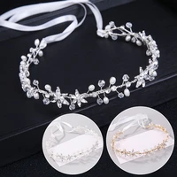 new crystal pearl flower headband bridal wedding hair accessories crown head band tiara headpiece hair jewelry