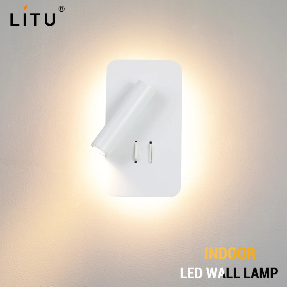 Светодиодные комнатные Настенные светильники 3 Вт 7 гостиничный прикроватный