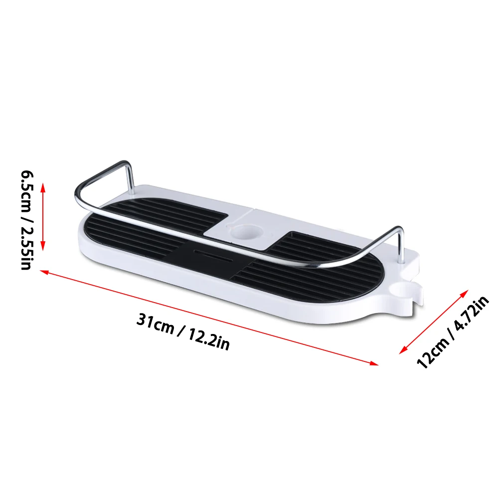 

Practical Bathroom Pole Shower Storage Rack Holder Organizer Bathroom Shelves Shower Shampoo Tray Single Tier Shower Head Holder