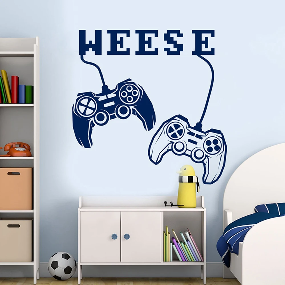 

Game Wall Decal Personalized Name Joystick Window Gamer Sticker Teen Boy Room Nursery Decor Playroom Decalideo Game Mural M22