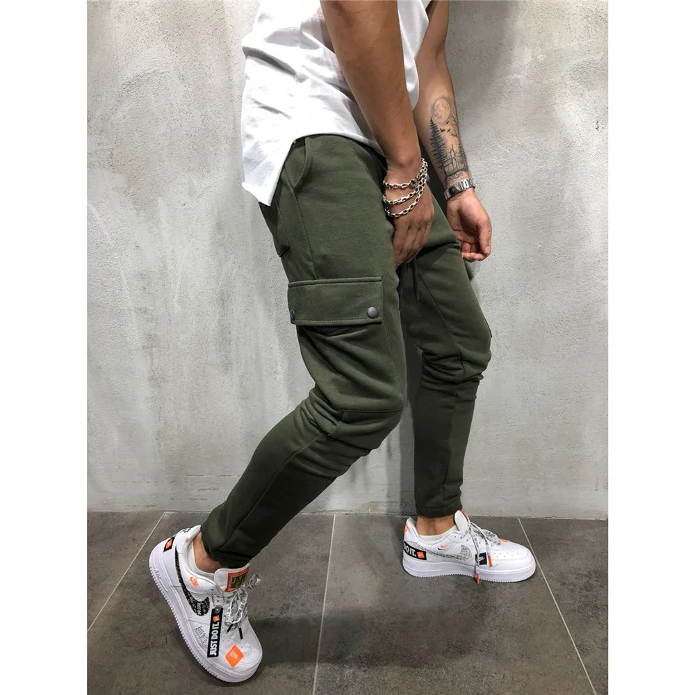

Autumn And Winter Pants Men Joggers Sweatpants 2020 Cotton Terry Cloth Streetwear Multiple Pockets Cargo Trousers