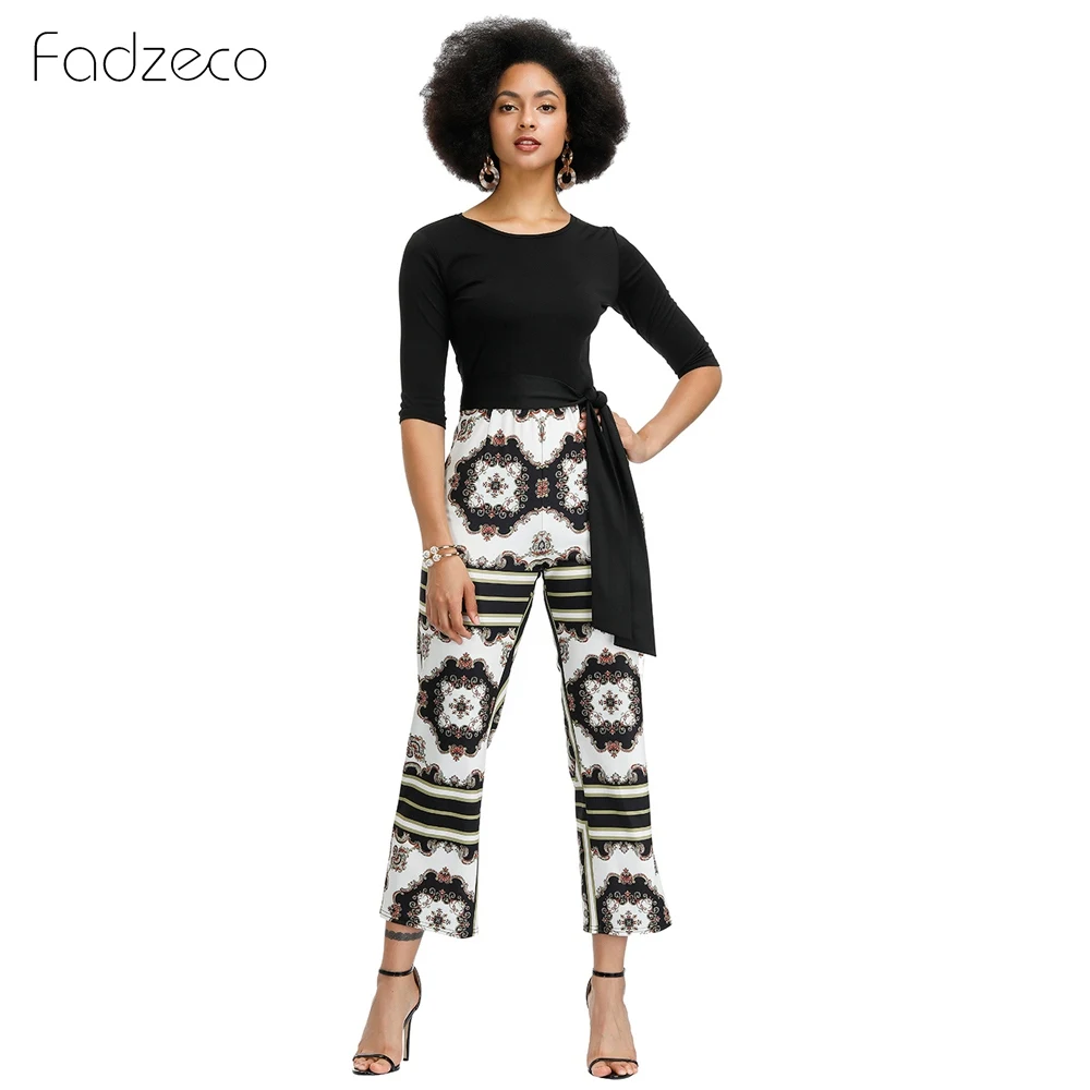 Fadzeco Новая африканская одежда Femme Модный комбинезон в стиле рок топ с рукавом семь