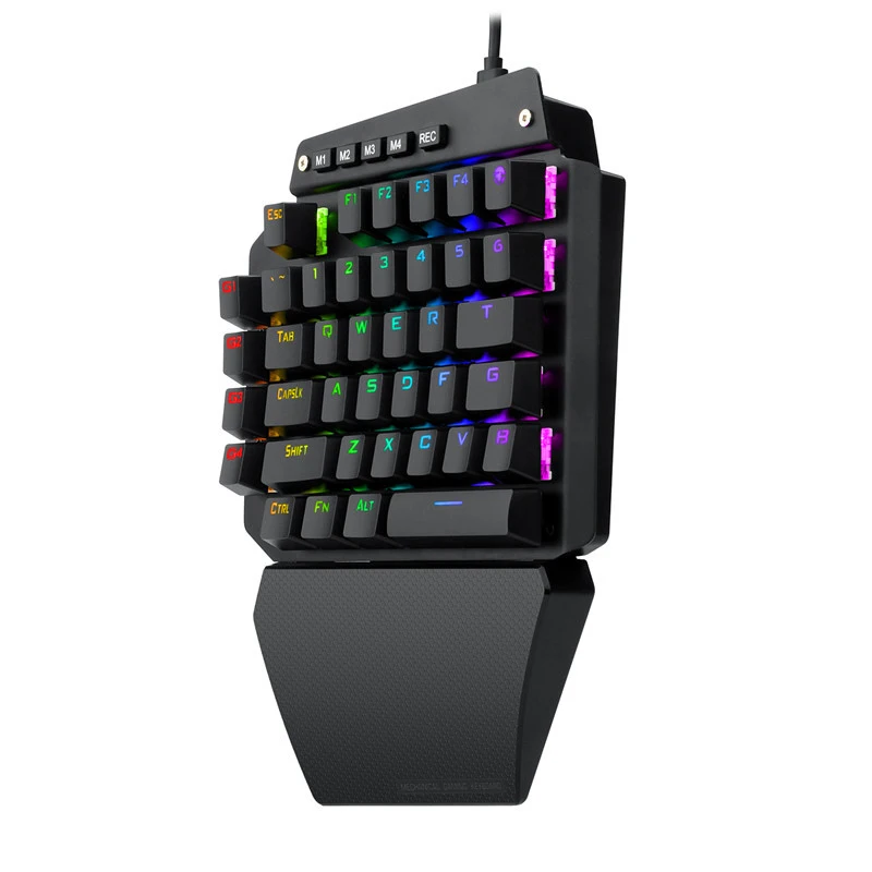 Механическая игровая клавиатура с одной рукой RGB светодиодной подсветкой синие
