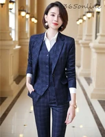 formal uniform designs pantsuits for women business work wear ladies office autumn winter professional ol blazers fashion plaid