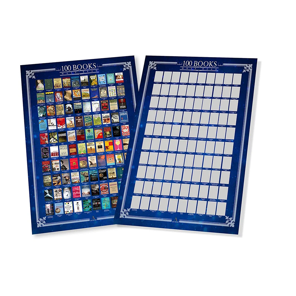 100 книг постер от царапин должен читать все времена список ведра большой 16 5x23 4