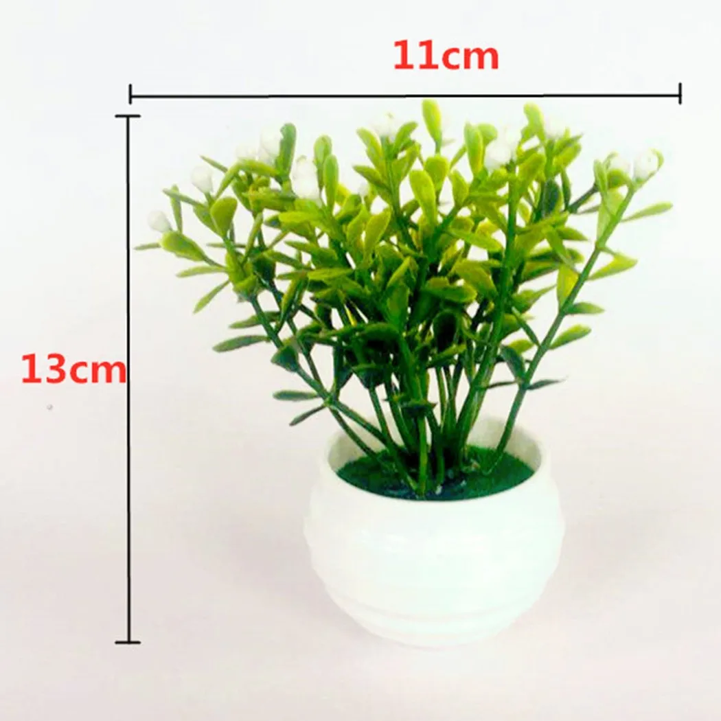 1 шт. искусственные цветы зеленые растения бонсай горшечные для офиса настольное