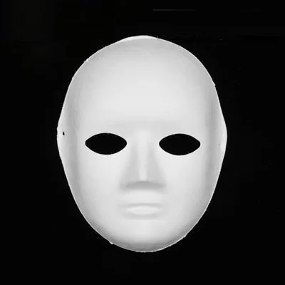 30 штук пустых белых бумажных масок для маскарада, рукоделия, вечеринки Mardi Gras, одноцветная маска, подходящая для рисования, косплея, дня рождения, свадебного костюма.