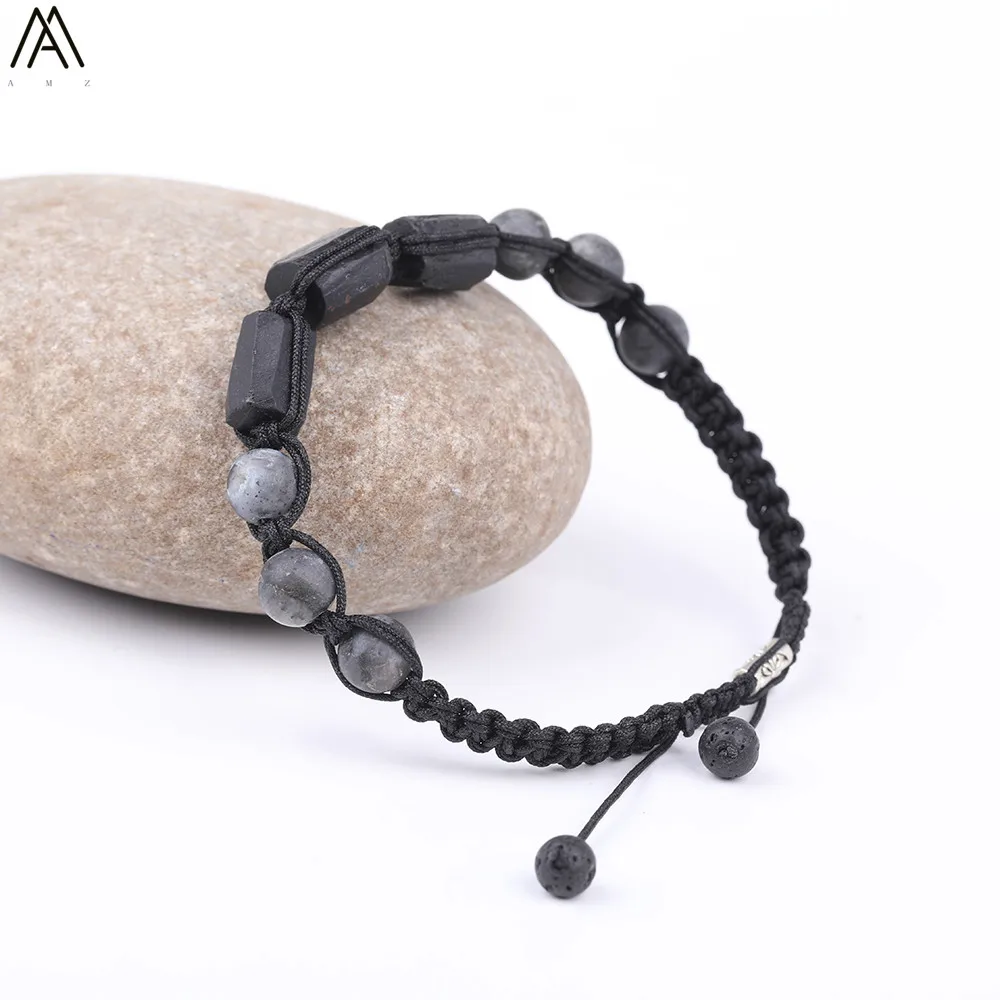 Натуральный черный турмалиновый Самородок 8 мм черные бусины Лабрадорита