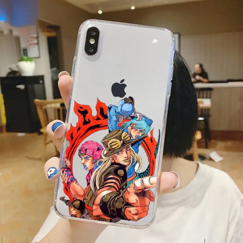 

JoJo's Bizarre Adventure JoJo Anime Phone Case Transparent for iPhone 6 7 8 11 12 s mini pro X XS XR MAX Plus