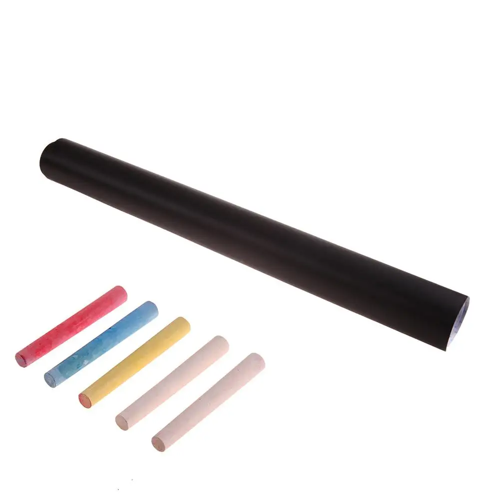 

Chalkboard 200*60CM Self-Adhesive Blackboard Wall Sticker Waterproof Removable Reusable Black Board Poster with 5 Color Chalk