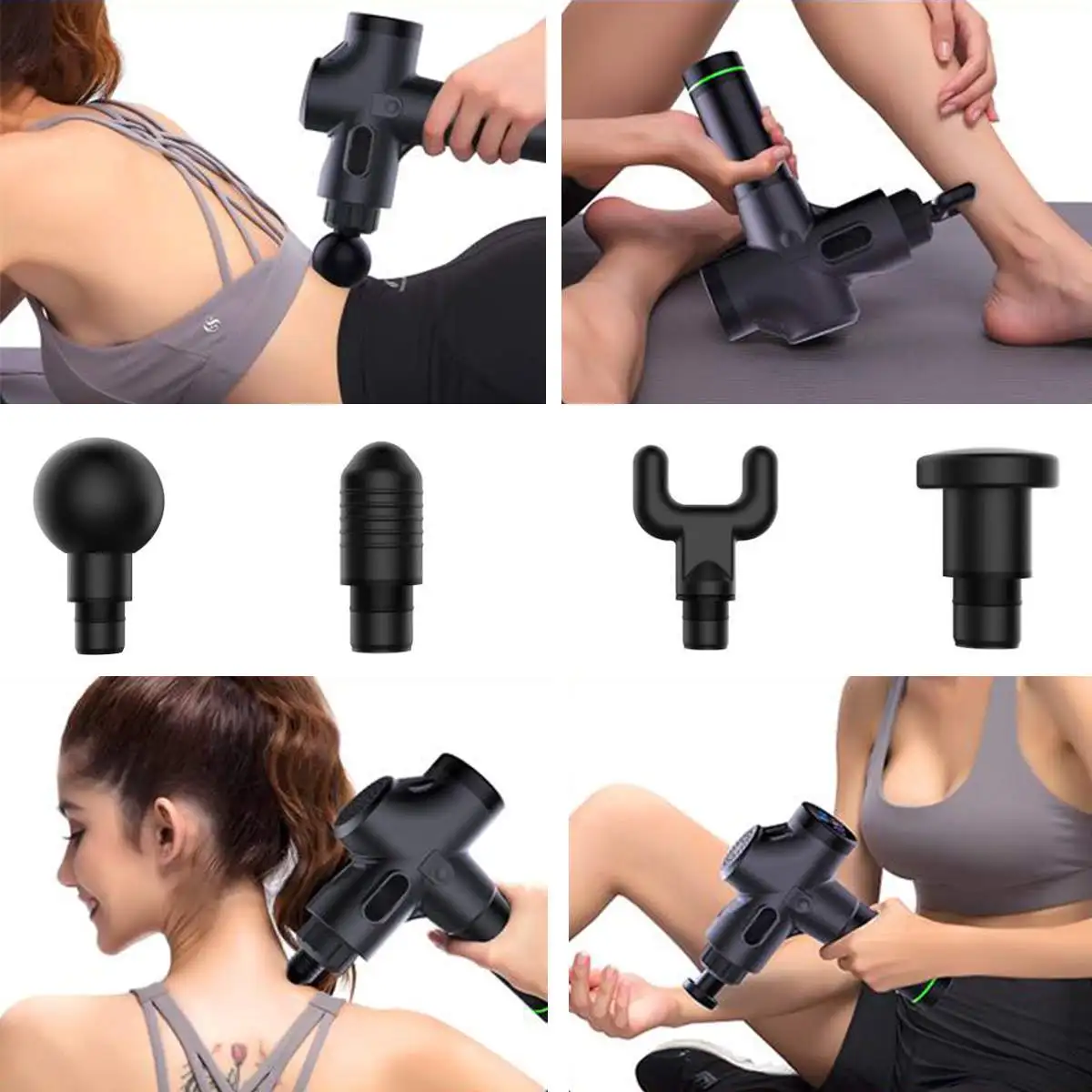 

20 Files 4 Heads Electric Percussion Fascia Gun Deep Muscle Vibration Relaxing Therapy Device Sport Recovery Massager Big Sale