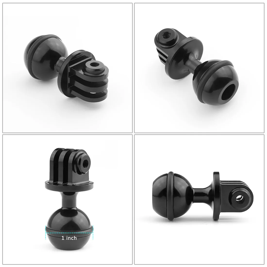 CNC 1 inch Ball Head Adapter Lights Stand Holder Tripod Mount with 3/8 Screw Hole for Gopro Hero 7 6 5 4 Yi SJCam Sports Camera - купить по
