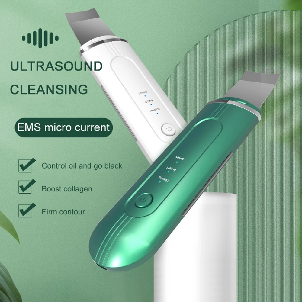 

LIKETHAT Ultrasonic Facial Skin Scrubber Ion Deep Face Cleaning Peeling Shovel Exfoliating Skin Care Device Facial Lift Machine