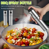 hot selling 100ml spray bottle stainless steel anti leak oil mist dispenser with fine mist kitchen cooking barbecue tool