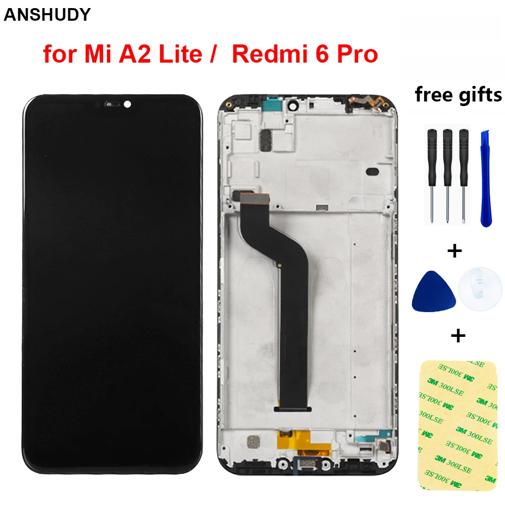 5.84 inch For Xiaomi Mi A2 Lite LCD Display Touch Screen Digitizer Sensor Glass Assembly Redmi 6 Pro | Мобильные телефоны и
