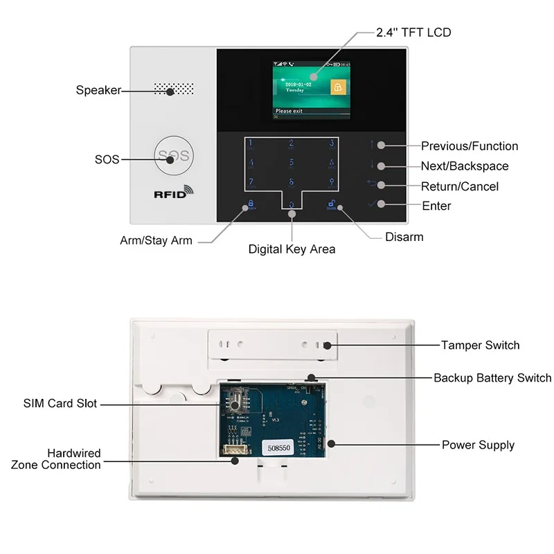 YPAY PG-105 Wireless Home GSM Security DIY Kit APP Control With Auto Dial Motion Detector Sensor Burglar Alarm System | Безопасность и