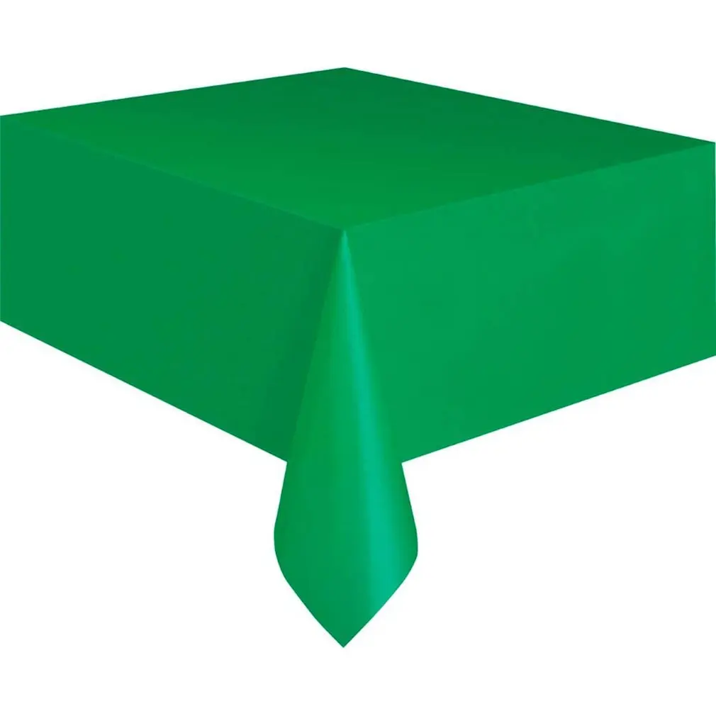 

Disposable Party Tablecloth Pe Plastic Cloth Birthday Dessert Table Solid Color Tablecloth 137x274Cm